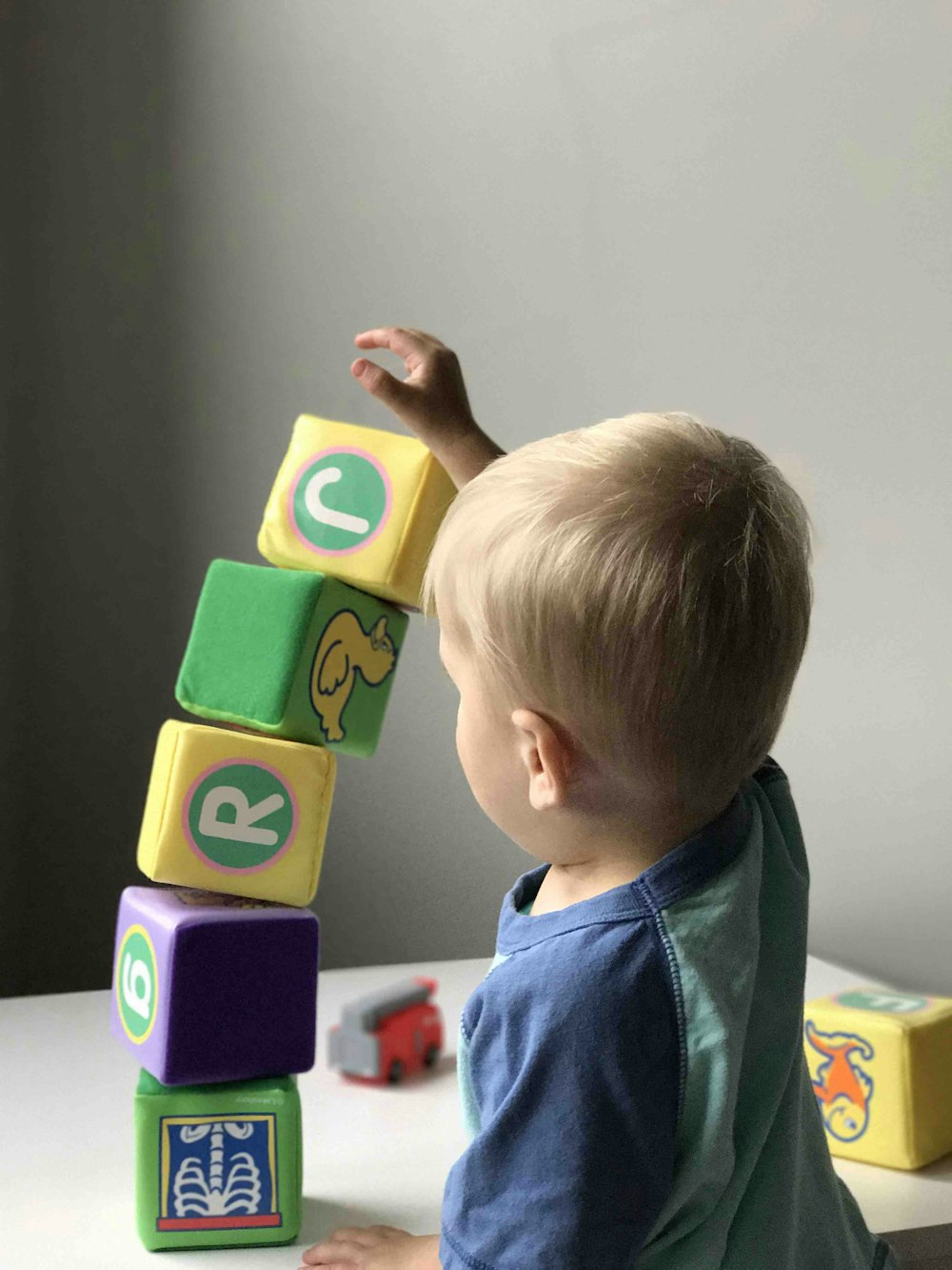 A child reaching out during play